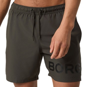 Björn Borg Badebukser Logo Swim Shorts Mørkgrå  polyester Large Herre