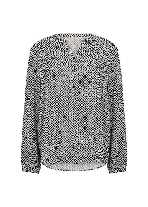 Soyaconcept Bluse 'PAN'  sand / himmelblå / sort