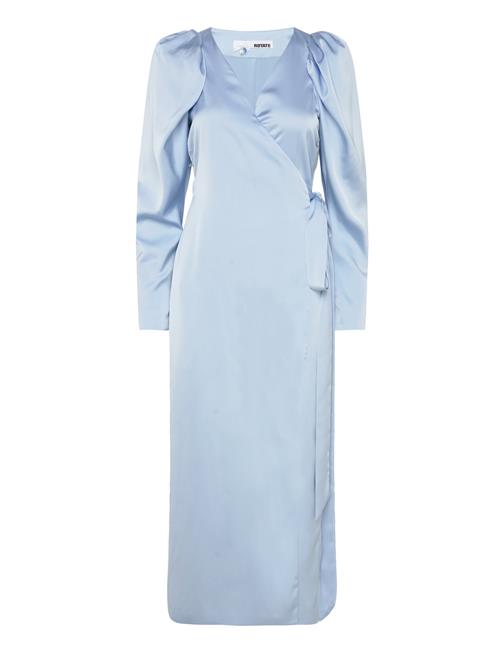 Satin Midi Wrap Dress ROTATE Birger Christensen Blue