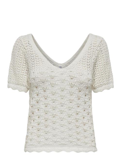 Onlbecca Life Ss V-Neck Top Cc Knt ONLY White