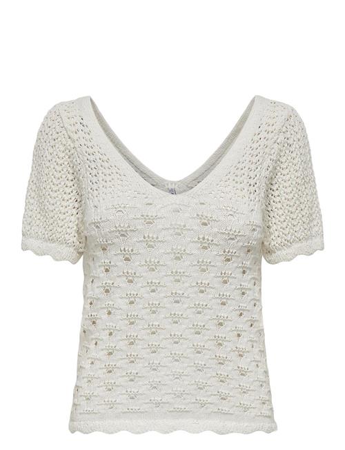 Onlbecca Life Ss V-Neck Top Knt ONLY White