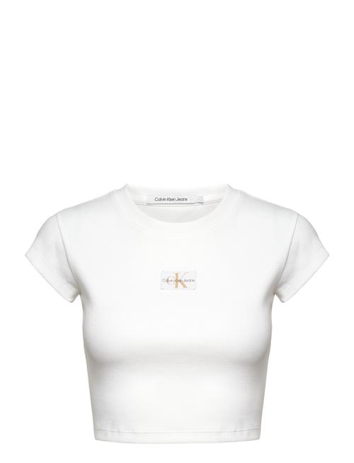 Woven Label Rib Baby Tee Calvin Klein Jeans White