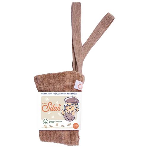 Silly Silas GOTS Granny Teddy Fodsløse Strømpebukser Lysebrun 1-2 Y  Brun  1-2 år  Unisex