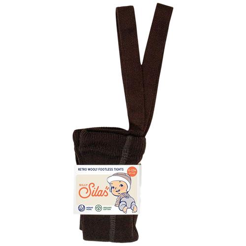 Silly Silas Wooly Fodsløse Strømpebukser Espresso Brown 6-12 Months  Brun  6-12 måneder  Unisex