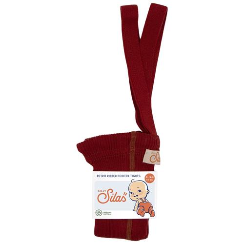 Silly Silas GOTS Strømpebukser Maple Leaf 3-6 Months  Rød  3-6 måneder  Unisex