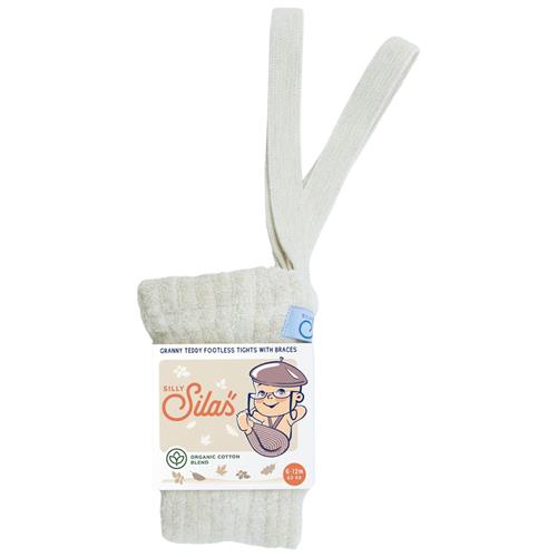 Silly Silas GOTS Granny Teddy Fodsløse strømpebukser Cremefarvet 6-12 Months  Creme  6-12 måneder  Unisex