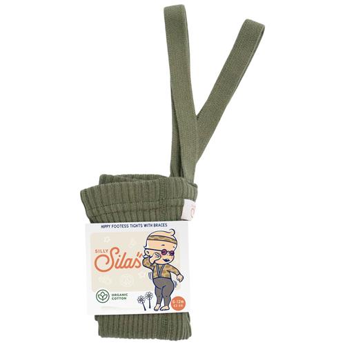 Silly Silas GOTS Hippy Fodsløse Strømpebukser Oliven 2-3 Y  Grøn  2-3 år  Unisex