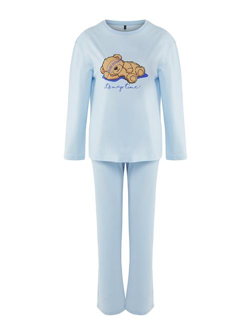 Trendyol Pyjamas  lyseblå / mørkeblå / cappuccino / mokka