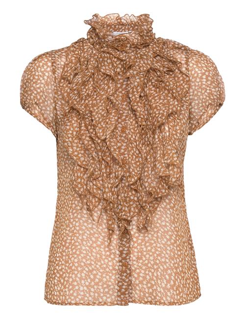 Liljasz Crinkle Ss Shirt Saint Tropez Brown