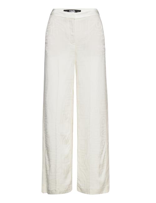 Logo Tailored Pants Karl Lagerfeld White