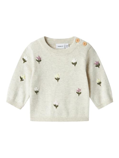 NAME IT Pullover 'NBFFAFLOW'  ecru / lysegul / oliven / lavendel