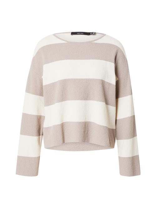 VERO MODA Pullover 'VMWANDA'  taupe / naturhvid