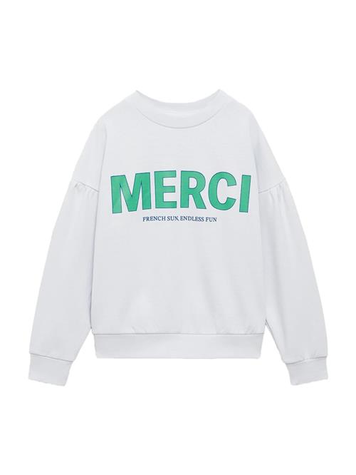 Se MANGO KIDS Sweatshirt 'MERCI'  lyseblå / grøn ved About You