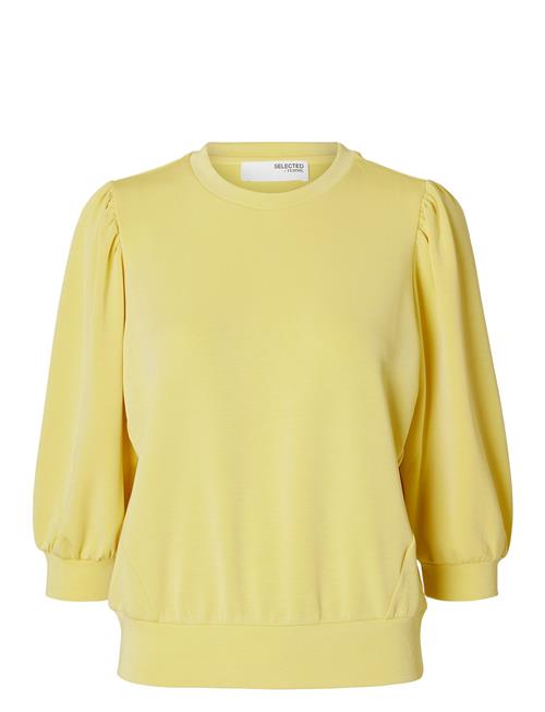 Slftenny 3/4 Sweat Top Selected Femme Yellow