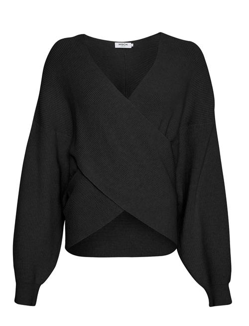 Se Mschzinelle Rachelle Wrap Pullover MSCH Copenhagen Black ved Booztlet