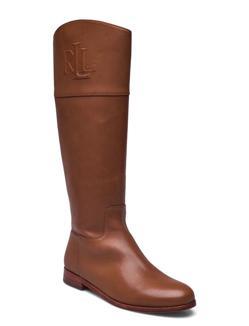 Justine Burnished Leather Riding Boot Lauren Ralph Lauren Brown