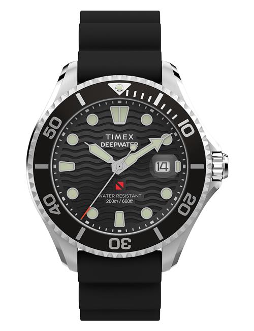 Deep Water Meridian 200 Sst Black Dial Syn Rubber Strap Timex Black