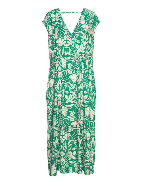 Flowy Flower Printed Dress Mango Green