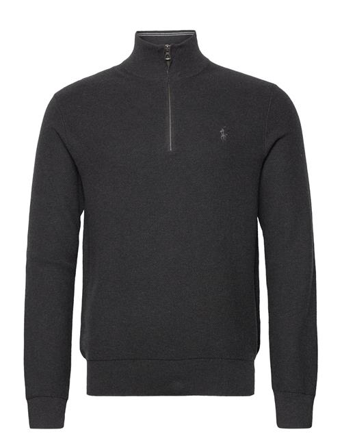 Mesh-Knit Cotton Quarter-Zip Sweater Polo Ralph Lauren Black