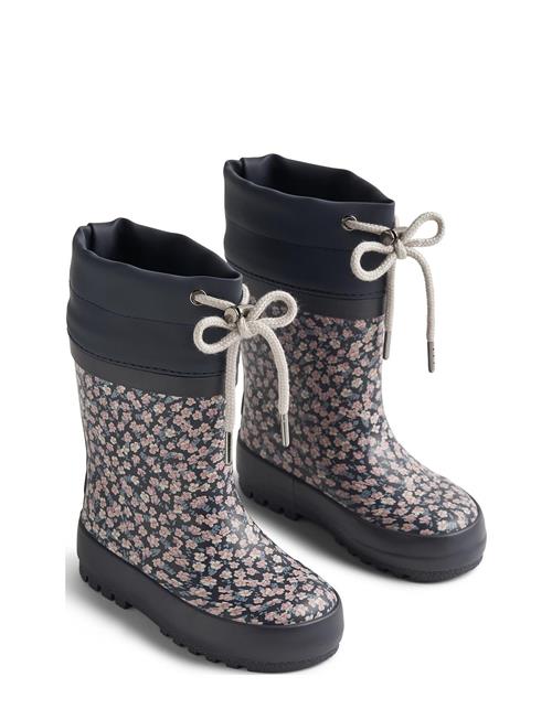 Rubber Boot Thermo Print Wheat Navy