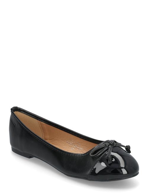 Biaceline Ballerina Toecap Faux Leather Bianco Black