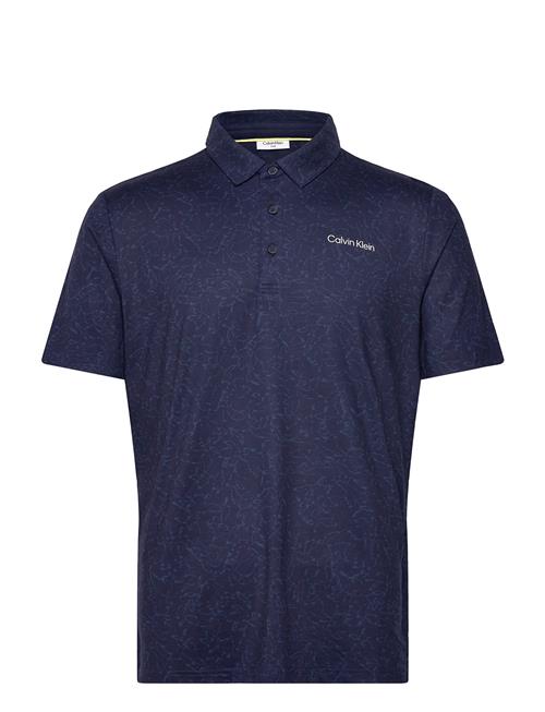 Abstract Watercolour Printed Polo Calvin Klein Golf Navy