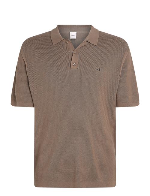 Micro Waffle Polo S/S Calvin Klein Brown