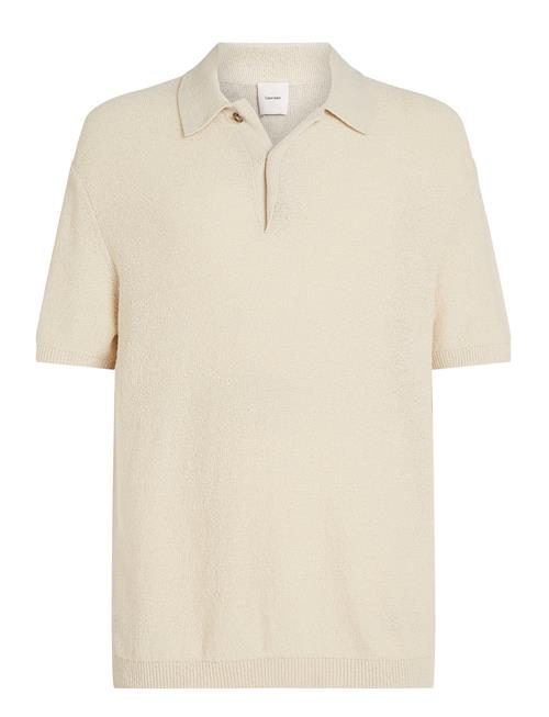 Tape Yarn Hidden Placket Polo Calvin Klein Cream