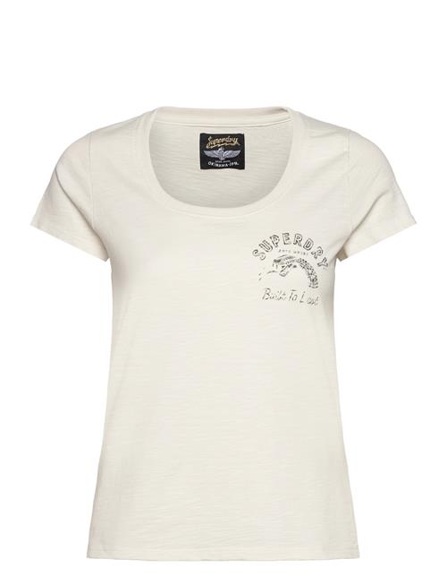 Lo-Fi Biker Scoop Neck Tee Superdry White