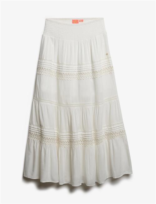 Ibiza Lace Mix Maxi Skirt Superdry White