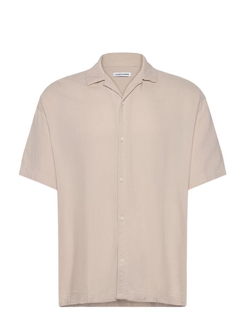 Jack & Jones Jjwayne Solid Resort Shirt Ss Jack & J S Beige