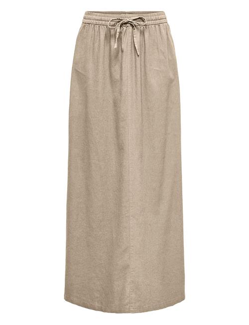 Onlcaro Hw Linen Bl Long Skirt Cc Pnt ONLY Beige