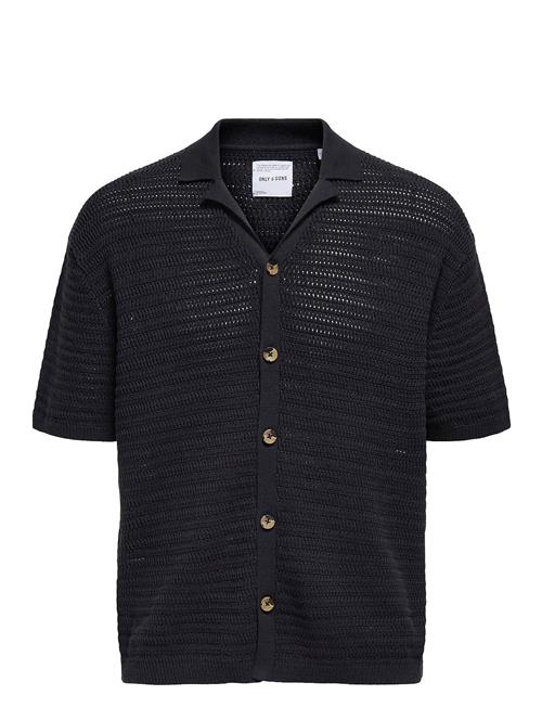 Onsthiago Ovz 7 Ss Resort Crochet Shirt ONLY & SONS Navy