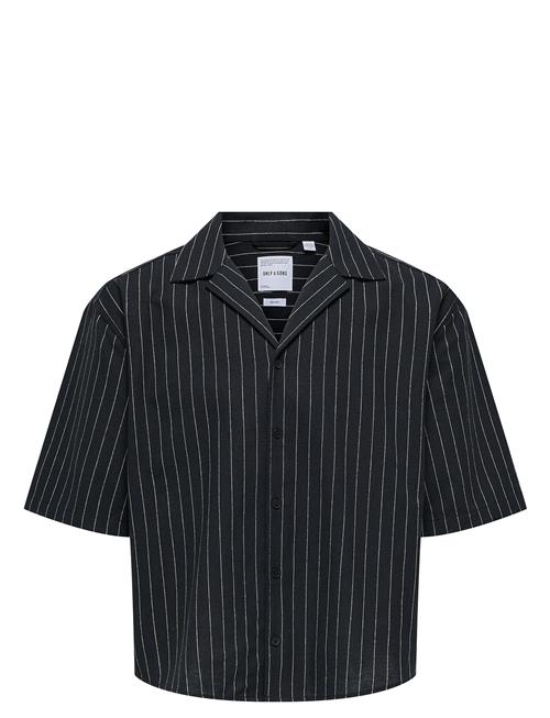 Onsemilo Rlx Ss Linen Resort Shirt 0256 ONLY & SONS Black