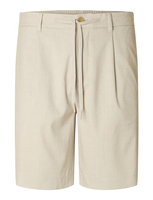 Slhregular-Leroy Pleat Shorts Noos Selected Homme Beige