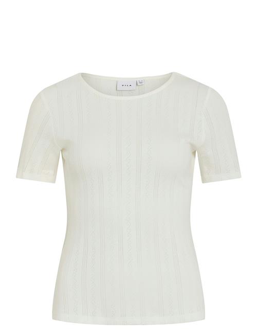 Vikassie S/S Pointelle Top - Noos Vila White