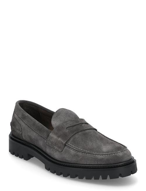 Aaron Penny Loafer - Charcoal Suede Garment Project Grey