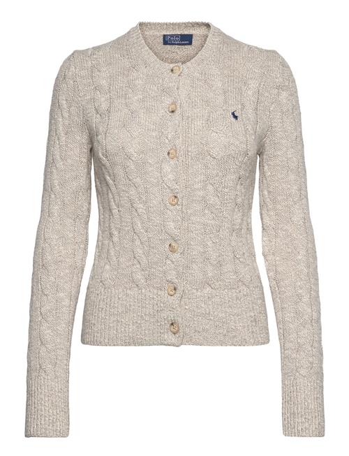 Cable-Ragg-Knit Cotton Crewneck Cardigan Polo Ralph Lauren Cream