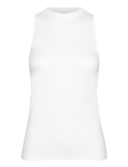 Smooth Cotton Twist Back Tank Calvin Klein White