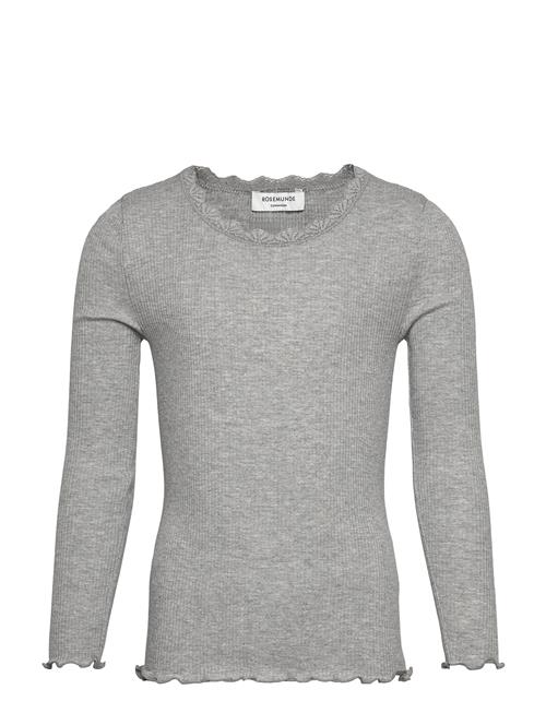 Rkbalta Modal Ls Lace T-Shirt Rosemunde Kids Grey