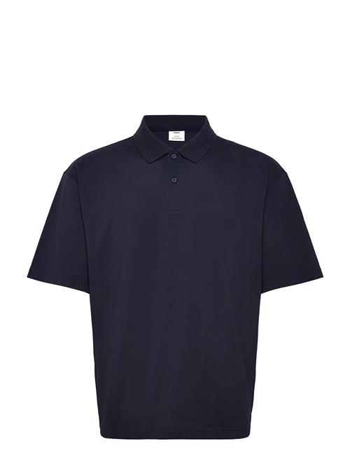 Relaxed Fit Cotton Piqué Polo Mango Navy