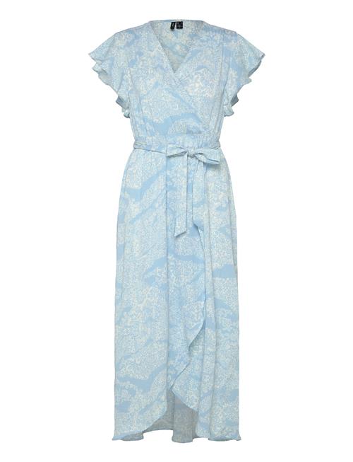 Vmpage S/L Long Wrap Dress Wvn Ga Vero Moda Blue