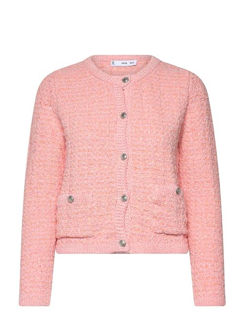 Tweed-Effect Jacket With Jewel Buttons Mango Pink