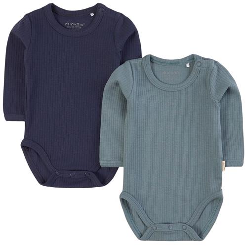 Minymo 2-pak Rib Babybodyer Goblin Blue | Blå | 80 cm