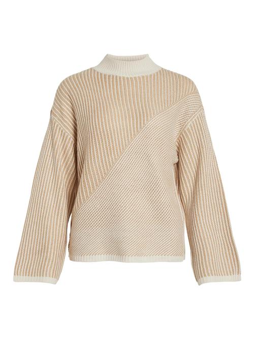 Se VILA Pullover 'Dubline'  mørkebeige / hvid ved About You