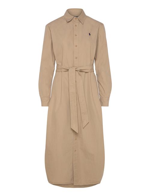 Belted Cotton Midi Shirtdress Polo Ralph Lauren Beige