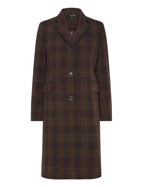 Plaid Wool-Blend Reefer Coat Lauren Ralph Lauren Brown