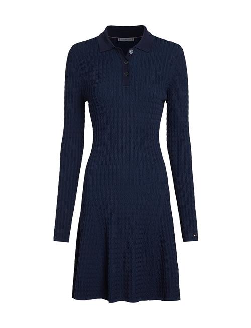 Rayon Cable F&F Ls Midi Dress Tommy Hilfiger Navy