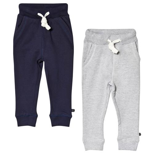 Minymo Mjukisbyxor, Sweat Pant, 2-pack, Dark Navy/ Grey Melange | Blå | 92 (1,5-2) cm