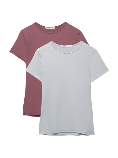 Pull&Bear Shirts  grå / burgunder